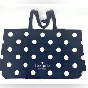 New Kate Spade Tote Navy White Polka Dot 25" x 15" XLarge Shopping Tote
